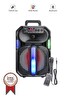 Torima D26 RGB Işıklı Mikrofonlu Kumandalı USB/TF/FM/MIC/BT Siyah Bluetooth Hoparlör