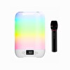 Cosmostech DY20K Karaoke Bluetooth Hoparlör RGB Işıklı Alarm Saat Uyku Mod Özel Sesli Kablosuz Speaker