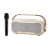 NowGo C2 60W Mikrofonlu Bluetooth Hoparlör RGB IPX4 Taşınabilir Karaoke Sistemi Bej