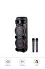 Başkenttekno 2058 Çift Kablosuz Mikrofonlu RGB Ledli FM USB TF Taşınabilir Bluetooth Hoparlör