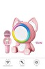 Başkenttekno 04 RGB Sevimli Figürlü Mikrofonlu Karaoke Bluetooth Hoparlör Pembe