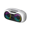 Başkenttekno GD-2403 Mikrofonlu RGB TWS Çift 4" Stereo Bass Kablosuz Karaoke Hoparlör Beyaz