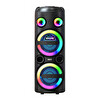 Başkenttekno GD-2851 Dijital LED Göstergeli FM Radyolu Mikrofonlu RGB TWS Çift 8"Stereo Bass Karaoke Hoparlör Siyah