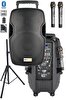 Hepa Merz HS-1400EE 1400 W Yüksek Güç Mikrofonlu Standlı Şarjlı Siyah Taşınabilir Portatif Ses Sistemi Hoparlör