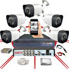 Bises 5 Kameralı Araç,Yüz ve İnsan Tanımalı Hareket Algılayan 5 MP Lens 36 IR LED Güvenlik Kamerası Seti 436