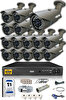 IDS Cepten İzle 15 Kameralı 5mp Lensli 1080p FullHD Su Geçirmez Gece Görüşlü Kamera Seti DS-2073HD-SET15