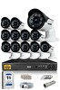 IDS Cepten İzle 12 Kameralı 5 MP Sony Lensli FHD Gece Görüşlü Güvenlik Kamerası Sistemi DS-2015HD-SET12-ARRAY