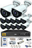 IDS Cepten İzle 12 Kameralı Gece Görüşlü Su Geçirmez 5 MP Lensli 1080P FHD Kamera Seti DS-2020HD-SET12