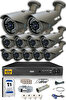 IDS Cepten İzle 11 Kameralı Gece Görüşlü Su Geçirmez 5 MP Lensli 1080P FHD Kamera Seti DS-2073HD-SET11