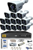 IDS 14 Kameralı 5 MP Lensli 1080p Gece Görüşlü Su Geçirmez Cepten İzle FHD Kamera Seti DS-2021HD-SET14