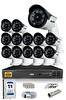 IDS 13 Kameralı 5 MP Sony Lensli FHD Gece Görüşlü Cepten İzle Güvenlik Kamerası Sistemi DS-2015HD-SET13-ARRAY