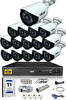 IDS 15 Kameralı 5 MP Lensli 1080p Gece Görüşlü Su Geçirmez Cepten İzle FHD Kamera Seti DS-2020HD-SET15