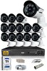 IDS 14 Kameralı 5 MP Sony Lensli FHD Gece Görüşlü Cepten İzle Güvenlik Kamerası Sistemi DS-2015HD-SET14-ARRAY