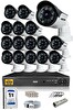 IDS 16 Kameralı 5 MP Sony Lensli FHD Gece Görüşlü Cepten İzle Güvenlik Kamerası Sistemi DS-2015HD-SET16-ARRAY