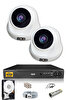 IDS Cepten İzle  250 İç 2 Kameralı 5mp Sony Lensli 1080p Fullhd Güvenlik Kamerası Sistemi - D-2026HD-SET2-250-X