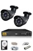 IDS 2 Kameralı Cepten  İzle 250 Dış 5mp Sony Lensli 1080p Full HD Güvenlik Kamerası Sistemi DS-2015HD-SET2-250-BLACK