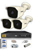 IDS 3 Kameralı 5MP Sony Lensli Full HD Gece Görüşlü Cepten İzle Güvenlik Kamerası Sistemi DS-2025HDSET3