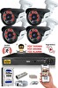 IDS 4 Kameralı 5 MP Sony Lensli Full HD Gece Görüşlü Yüz Tanımalı Güvenlik Kamerası Sistemi DS-2015HD-SET4-320-2034