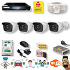 Qromax 4 Kameralı Set - Araç İnsan Yüz Tanımalı Hareket Algılayan 5MP 36IR Led Güvenlik Kamerası Seti 536-104-4