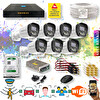 Qromax 7 Kameralı Yapay Zeka Özellikli Gece Renkli Gösteren 5MP Sony Lensli 4 Ultra Warm Ledli Kamera Seti 2304W-9008