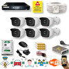 Qromax 6 Kameralı Set Araç İnsan Yüz Tanımalı Hareket Algılayan 5 MP 36IR LED Güvenlik Kamerası Seti 536-118-6