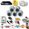 Qromax 5 Kamera Araç Yüz Hareket Algılayan Gece Görüşlü 36IR LED 5MP Sony Lensli 1080P Dome Güvenlik Kamerası Seti D136B-118-05