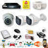 Qromax 3 Kamera Araç Yüz Hareket Algılayan Gece Görüşlü 5MP Sony Lensli 1080P Full HD Güvenlik Kamerası Seti QRBT104-2_506 1_D136