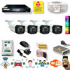 Qromax 4 Kamera Araç İnsan Yüz Hareket Algılayan Gece Renkli Gösteren 5 MP Lensli 1080P Güvenlik Kamerası Seti 786W-114-04