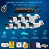 Qromax 7 Kamera Yapay Zeka Özellikli Gece Renkli Gösteren 5 MP SONY Lensli 8 Warm Ledli FHD Güvenlik Kamerası Seti 908W-9008M-7