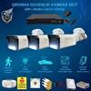 Qromax 3 Kamera Yapay Zeka Özellikli Gece Renkli Gösteren 5 MP SONY Lensli 8 Warm Ledli FHD Güvenlik Kamerası Seti 908W-114-3