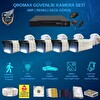 Qromax 5 Kamera Yapay Zeka Özellikli Gece Renkli Gösteren 5 MP SONY Lensli 8 Warm Ledli FHD Güvenlik Kamerası Seti 908W-9008M-5