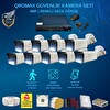 Qromax 9 Kameralı Set Gece Renkli Gösteren Hareket Algılayan 5 Mp Sony Lensli 1080p Full HD Güvenlik Kamerası Seti 908W-9008M-9