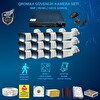 Qromax 12 Kameralı Set Gece Renkli Gösteren Hareket Algılayan 5 Mp Sony Lensli 1080p FHD Güvenlik Kamerası Seti 908W-9016-12
