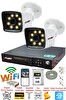 Fury 2 Kamera 5 MP Lens 1080P 2 MP Color Görüntü 8 Warm Led Gece Görüş Full HD Güvenlik Kamera Sistemi 5525W 320 GB