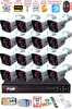 Fury 16 Kameralı 2 MP Full HD Görüntü 6 Atom Led Gece Görüşlü Dış Mekan Güvenlik Kamerası Seti 500 GB