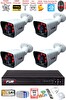 Fury 4 Kameralı 2 MP Full HD Görüntü 6 Atom Led Gece Görüşlü Dış Mekan Güvenlik Kamerası Seti 500 GB