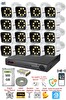 Fury 16 Kameralı 5 MP Lens 1080p 2 MP ColorGörüntü 8 Warm Led Gece Görüş FHD Güvenlik Kamera 5525W 500 GB