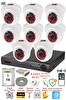 Fury 8 Kameralı 5 MP 3.6 MM Lens 2 MP Görüntü 6 Atom LED Gece Görüşlü FHD Güvenlik Kamerası 1412A 1 TB