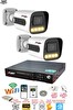 Fury 2 Kameralı Su Geçirmez 1080P 4x Ultra Ledli Gece Renkli Güvenlik Kamera Seti 5500 1 TB