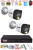 Fury 2 Kameralı 5 MP Lens 2 MP Görüntü Gece Renkli FHD Ultra Led Akıllı Güvenlik Kamerası Seti 320 GB
