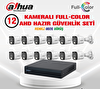 Dahua 12 Kameralı 30 Metre Renkli Gece Görüşlü Full HD Güvenlik Kamera Seti