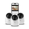 Xenon Smart 3MP 1080p Full HD Akıllı İç Mekan Wi-Fi Kamera Gece Görüşlü Çift Yönlü Sesli İletişimli 3'lü Kamera Seti