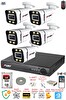 Fury 5 Kameralı FHD Gece Renkli - Su Geçirmez Ultra Led Güvenlik Kamerası Seti 500 GB