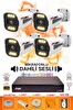 Fury 4 Kameralı Sesli 6 Warm Led Gece Renkli Görüş Su Geçirmez Güvenlik Kamerası Seti 320GB