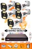Fury 5 Kameralı Sesli 6 Warm Led Gece Renkli Görüş Su Geçirmez Güvenlik Kamerası Seti 250GB