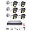 Fury 6 Kameralı 4 Warm Led Gece Renkli Görüş Cepten İzle Su Geçirmez Güvenlik Kamerası Seti 320 GB