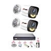 Fury 2 Kameralı 4 Warm LED Gece Renkli Görüş Cepten İzle Su Geçirmez Güvenlik Kamerası Seti 1 TB