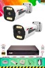Fury 2 Kameralı 4 Warm Led Gece Renkli Görüş-Cepten İzle-Su Geçirmez Güvenlik Kamerası Seti 320GB
