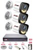 Fury 3 Kameralı 4 Warm Led Gece Renkli Görüş-Cepten İzle-Su Geçirmez Güvenlik Kamerası Seti 320GB