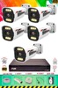 Fury 5 Kameralı 6 Warm Led Gece Renkli Görüş-Cepten İzle-Su Geçirmez Güvenlik Kamera Seti 320GB
